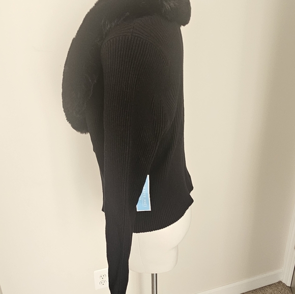 Draper James Tie Front Cardigan With Removable Fur Trim NWT - Picture 11 of 15